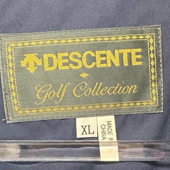 Vintage Descente Golf Collection Navy Blue Windbreaker Jacket Size XL - Picture 2 of 3